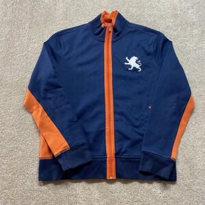 Express Track Jacket Mens Large Blue Orange Full‎ Zip Lion Crest Athletic Retro